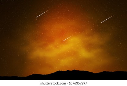 Dark Orange vector cover with astronomical stars. Shining colored illustration with bright astronomical stars. Pattern for astrology websites.