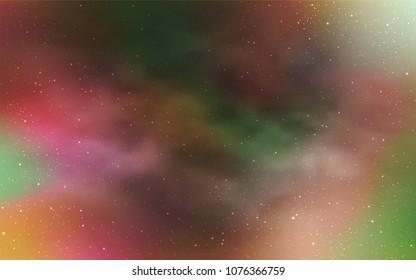 Dark Orange vector cover with astronomical stars. Shining illustration with sky stars on abstract template. Best design for your ad, poster, banner.
