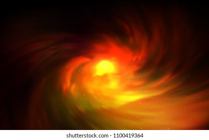 Dark Orange vector cover with astronomical stars. Blurred decorative design in simple style with galaxy stars. Pattern for astronomy websites.