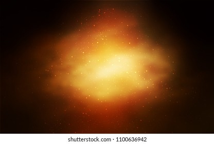 Dark Orange vector cover with astronomical stars. Blurred decorative design in simple style with galaxy stars. Smart design for your business advert.