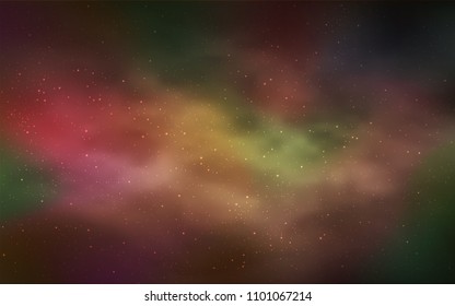 Dark Orange vector cover with astronomical stars. Blurred decorative design in simple style with galaxy stars. Pattern for astronomy websites.