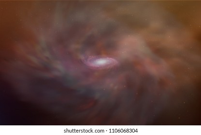 Dark Orange vector cover with astronomical stars. Space stars on blurred abstract background with gradient. Smart design for your business advert.