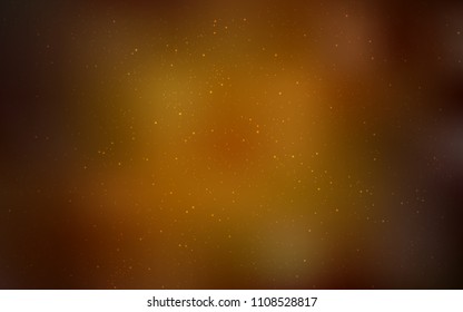 Dark Orange vector cover with astronomical stars. Shining illustration with sky stars on abstract template. Template for cosmic backgrounds.