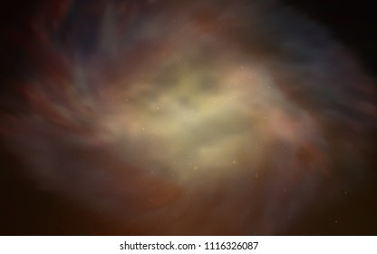 Dark Orange vector cover with astronomical stars. Blurred decorative design in simple style with galaxy stars. Template for cosmic backgrounds.
