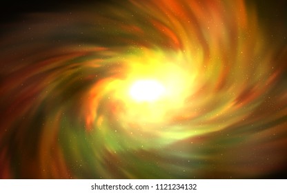 Dark Orange vector cover with astronomical stars. Shining illustration with sky stars on abstract template. Template for cosmic backgrounds.