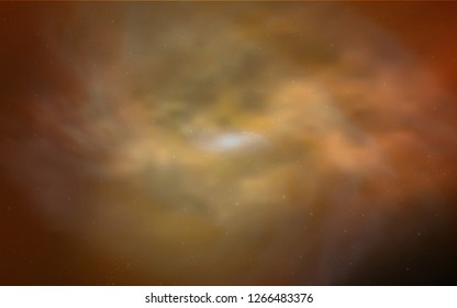Dark Orange vector cover with astronomical stars. Shining illustration with sky stars on abstract template. Template for cosmic backgrounds.