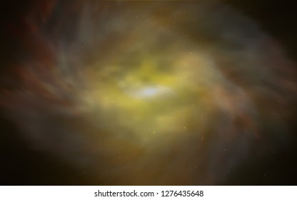Dark Orange vector cover with astronomical stars. Glitter abstract illustration with colorful cosmic stars. Template for cosmic backgrounds.