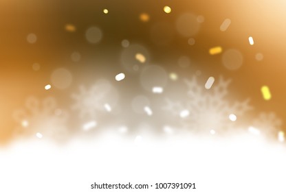 Dark Orange vector cover with beautiful snowflakes. Glitter abstract illustration with crystals of ice. New year design for your ad, poster, banner.