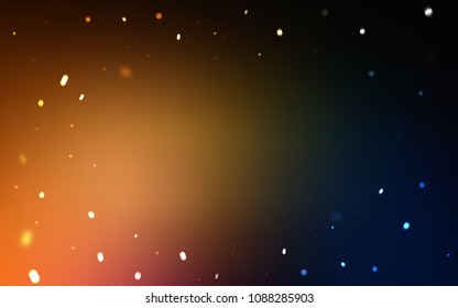Dark Orange vector cover with beautiful snowflakes. Glitter abstract illustration with crystals of ice. New year design for your ad, poster, banner.