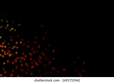 Dunkeloraner Vektorillustration mit schönen Schneeflocken. Dekorative, leuchtende Illustration mit Schnee auf abstrakter Vorlage. Das Muster kann für neue Jahre verwendet werden, Broschüren.