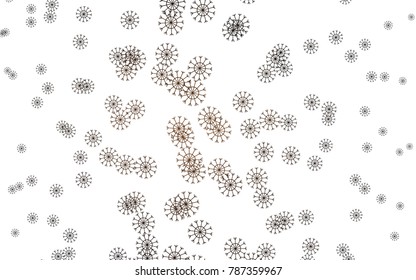 Dark Orange vector cover with beautiful snowflakes. Glitter abstract illustration with crystals of ice. The pattern can be used for new year ad, booklets.