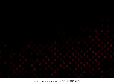Dark Orange vector cover with english symbols. Colored alphabet signs with gradient on white background. Best design for your ad, poster, banner of college.