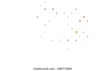 Dark Orange vector cover with financial symbols. Abstract illustration with colored financial digital symbols. Smart design for your business advert of economic, wealth.