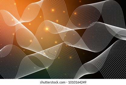 Dark Orange vector cover with happy holiday ribbons. Beautiful colored illustration with ribbon in celebration style. The pattern can be used for carnival, festival leaflets.