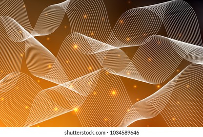 Dark Orange vector cover with happy holiday ribbons. Modern geometrical abstract illustration with carnival ribbons. The pattern can be used for new year ad, booklets.