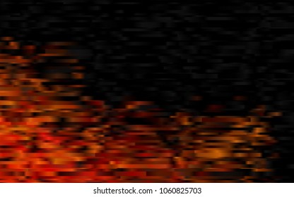 Dark Orange vector cover with long lines. Lines on blurred abstract background with gradient. The pattern can be used for busines ad, booklets, leaflets