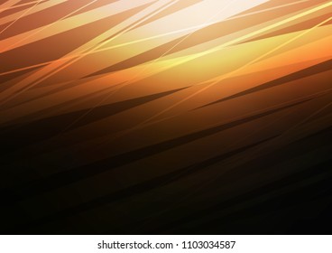 Dark Orange vector cover with long lines. Glitter abstract illustration with colored sticks. The pattern can be used for websites.