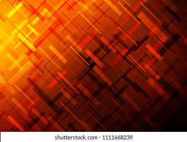 Dark Orange vector cover with long lines. Glitter abstract illustration with colored sticks. Best design for your ad, poster, banner.