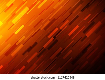 Dark Orange vector cover with long lines. Shining colored illustration with narrow lines. The pattern can be used for busines ad, booklets, leaflets
