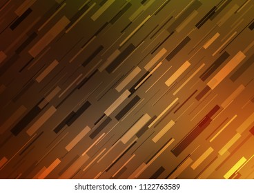 Dark Orange vector cover with long lines. Modern geometrical abstract illustration with staves. Smart design for your business advert.
