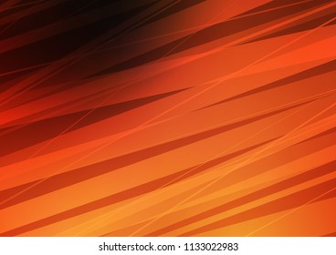 Dark Orange vector cover with long lines. Decorative shining illustration with lines on abstract template. The pattern can be used for websites.