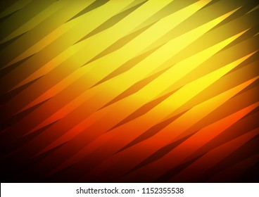 Dark Orange vector cover with long lines. Lines on blurred abstract background with gradient. The pattern can be used for busines ad, booklets, leaflets