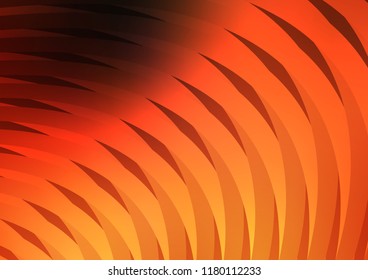Dark Orange vector cover with long lines. Decorative shining illustration with lines on abstract template. The pattern can be used as ads, poster, banner for commercial.