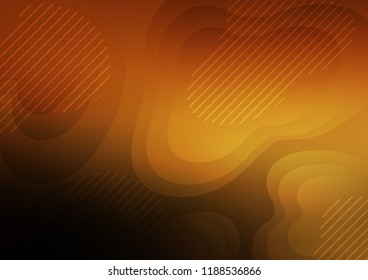Dark Orange vector cover with long lines. Shining colored illustration with narrow lines. Smart design for your business advert.