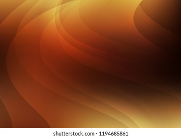 Dark Orange vector cover with long lines. Decorative shining illustration with lines on abstract template. Best design for your ad, poster, banner.