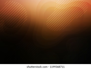 Dark Orange vector cover with long lines. Decorative shining illustration with lines on abstract template. The pattern can be used as ads, poster, banner for commercial.