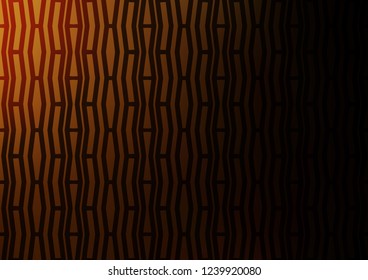 Dark Orange vector cover with long lines. Decorative shining illustration with lines on abstract template. The pattern can be used as ads, poster, banner for commercial.