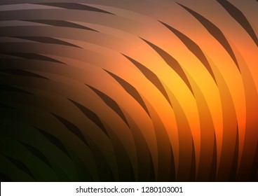 Dark Orange vector cover with long lines. Decorative shining illustration with lines on abstract template. The pattern can be used for websites.