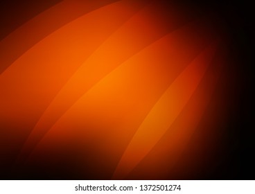 Dark Orange vector cover with long lines. Decorative shining illustration with lines on abstract template. The pattern can be used as ads, poster, banner for commercial.