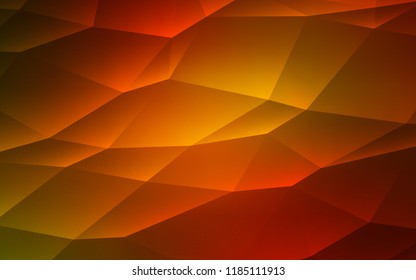 Dark Orange vector cover in polygonal style. Beautiful illustration with triangles in nature style. Best design for your ad, poster, banner.