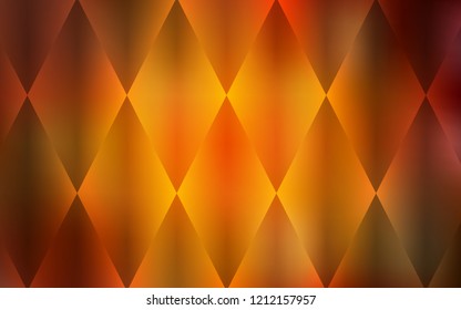 Dark Orange vector cover in polygonal style. Rectangles on abstract background with colorful gradient. Pattern for busines ad, booklets, leaflets
