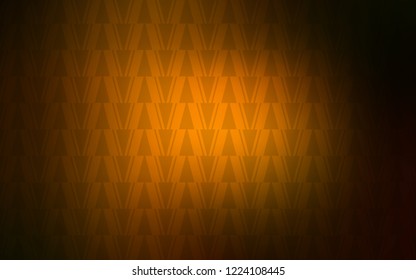 Dark Orange vector cover with polygonal style. Decorative design in abstract style with triangles. Template for wallpapers.