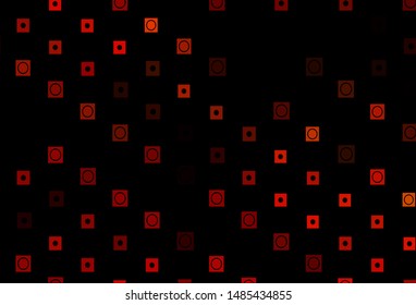 Dark Orange vector cover in polygonal, circular style. Modern abstract illustration with colorful circles, rectangles. Pattern for busines booklets, leaflets.