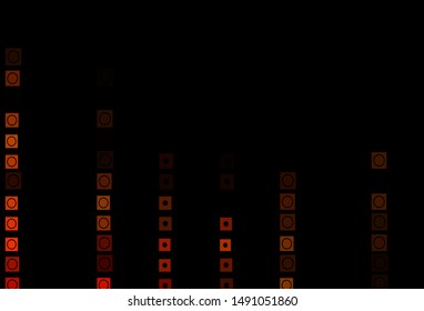 Dark Orange vector cover in polygonal, circular style. Illustration with set of colorful rectangles, circles. Pattern for busines booklets, leaflets.