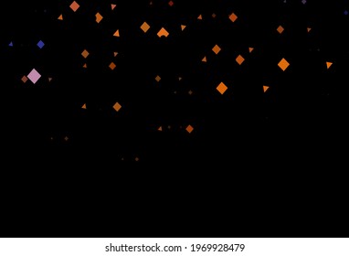 Dark orange vector cover in polygonal style with circles. Circles, lines, rhombus with colorful gradient. Pattern for busines ad, booklets, leaflets