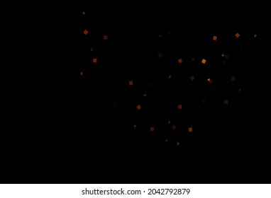 Dark Orange vector cover in polygonal style with circles. Glitter abstract illustration with spheres, squares, lines. Pattern can be used for websites.
