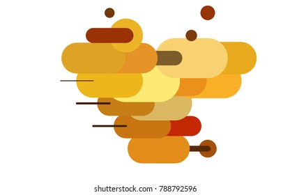 Dark Orange vector cover with rounded stripes. Decorative shining illustration with lines on abstract template. Best design for your ad, poster, banner.