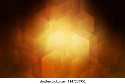 Dark Orange vector cover with set of hexagons. White background with colorful hexagons. New template for your brand book.