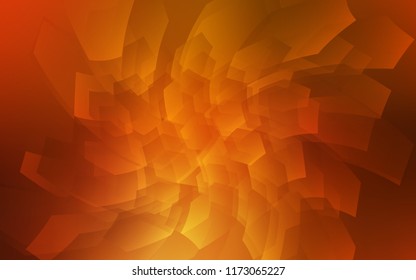 Dark Orange vector cover with set of hexagons. Abstract illustration with colorful hexagons. New design for website's poster, banner.