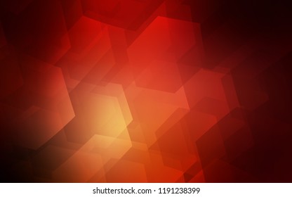 Dark Orange vector cover with set of hexagons. Colorful hexagons on white backdrop. Pattern can for your ad, booklets.