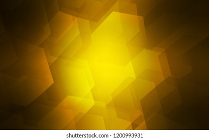 Dark Orange vector cover with set of hexagons. Glitter abstract illustration in hexagonal style. New template for your brand book.