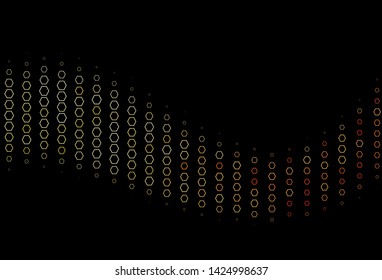 Dark Orange vector cover with set of hexagons. Illustration with set of colorful hexagons. Pattern can for your ad, booklets.