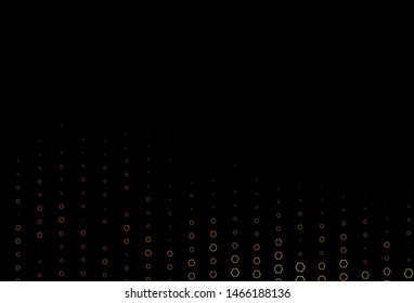 Dark Orange vector cover with set of hexagons. Colorful hexagons on abstract backdrop. Pattern can be used for landing pages.