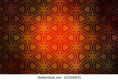 Dark Orange vector cover with small and big stars. Decorative illustration with stars on abstract template. Pattern for new year ad, booklets.