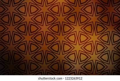 Dark Orange vector cover with small and big stars. Shining colored illustration with stars. Pattern for wrapping gifts.