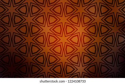 Dark Orange vector cover with small and big stars. Blurred decorative design in simple style with stars. Pattern for wrapping gifts.